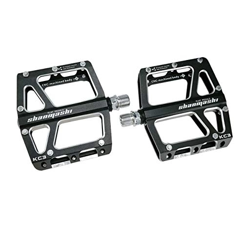 Mountain Bike Pedal : WANGLXFC Durable Bike Cycling Pedals, New Aluminum Anti Slip Durable Mountain MTB Bike Pedals Ultralight Cycling Road Bicycle Hybrid Pedals Cozy, black