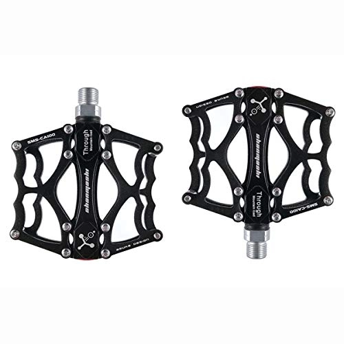 Mountain Bike Pedal : WANGLXFC Durable Bike Pedal Bicycle Platform Flat Pedals Bicycle Pedal, Mountain Bike Pedals Cycling Ultra Sealed Bearing Aluminum Alloy Pedal for Road Mountain Bike 9 / 16" Cozy, black