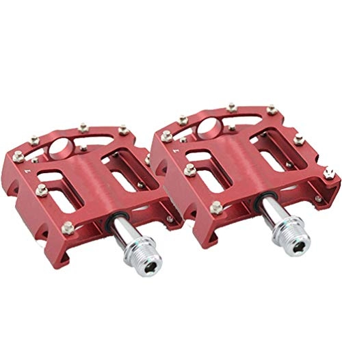 Mountain Bike Pedal : WANGLXFC Durable Mountain Bike Pedals, Aluminum Alloy Antiskid Durable Bicycle Cycling Pedals, Strong Bicycle Pedals for BMX MTB Road Bicycle Cozy, Red