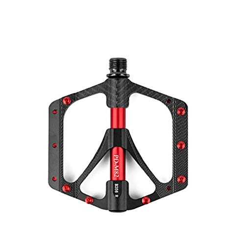 Mountain Bike Pedal : WANGLXFC Durable Mountain Bike Pedals, New Aluminum Antiskid Durable Bicycle Cycling Pedals Ultra Strong Colorful Machined Bearing Anodizing Bicycle Pedals Cozy, red