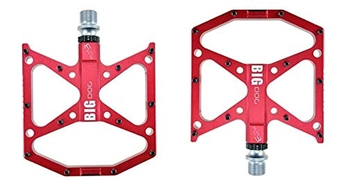 Mountain Bike Pedal : WangQianNan Foot pedal 3 Bearings Bicycle Pedal Anti- slip Ultralight CNC MTB Mountain Bike Pedal Sealed Bearing Pedals Bicycle Accessories Bicycle replacement pedals (Color : Red)