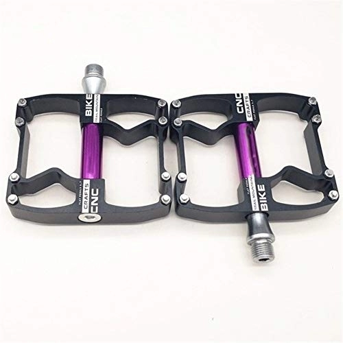 Mountain Bike Pedal : WangQianNan Foot pedal Bike Pedal Sealed Bearing Pedals MTB Mountain Bike Pedals Ultra-Light Non-Slip Bicycle Accessories Bicycle replacement pedals (Color : Black purple)