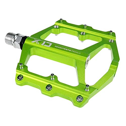Mountain Bike Pedal : Wangxiaoxia Bike Pedals Mountain Bike Pedals 1 Pair Aluminum Alloy Antiskid Durable Bike Pedals Surface For Road BMX MTB Bike 5 Colors (SMS-XD) Universal Use (Color : Green)