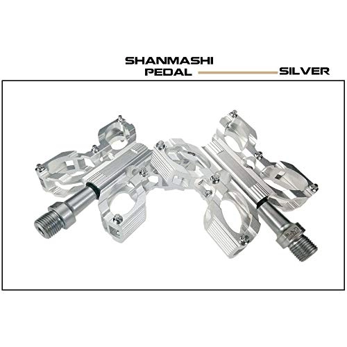 Mountain Bike Pedal : Wangxiaoxia Bike Pedals Mountain Bike Pedals 1 Pair Aluminum Alloy Antiskid Durable Bike Pedals Surface For Road BMX MTB Bike 6 Colors (SMS-05) Universal Use (Color : Silver)