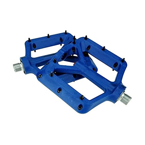 Mountain Bike Pedal : WanuigH Bike Pedals Bicycle Pedals Composite MTB Road Bike Pedals Large Wide Bearing Ultralight Cycling Pedals Platform Mountain Wide (Color : Blue, Size : 11.8x12x2.1cm)