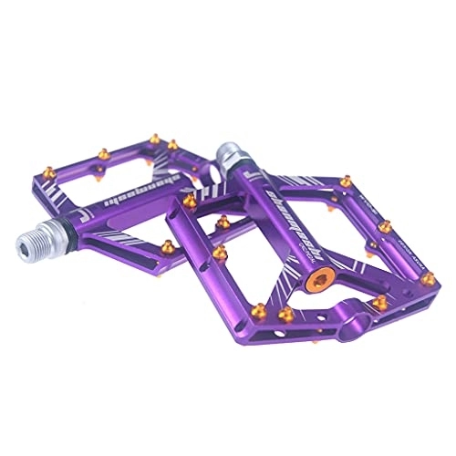 Mountain Bike Pedal : WE-WHLL Lightweight Universal Mountain Bike Pedals for BMX Road MTB Bicycle Wide 4 bearings Riding Pedal-Purple
