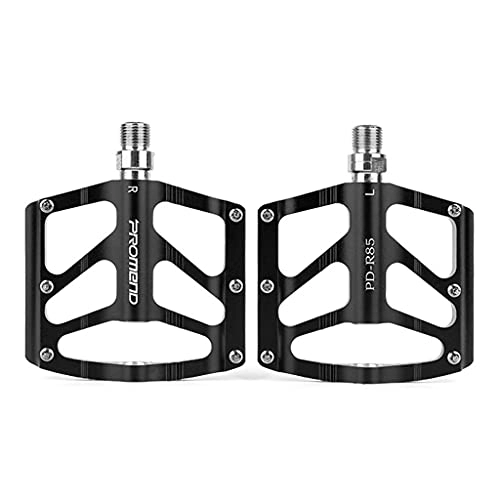 Mountain Bike Pedal : WE-WHLL Lightweight Universal Mountain Bike Pedals for Road MTB Bicycle Pedal Wide Non-slip Aviation Flat Foot Bicycle Pedals-Black