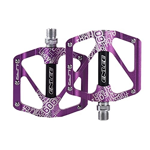 Mountain Bike Pedal : WE-WHLL Lightweight Universal Mountain Bike Pedals for Road MTB Bicycle Pedal Wide Non-slip Aviation Flat Foot Bicycle Pedals-Purple