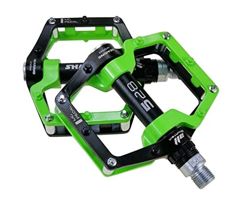 Mountain Bike Pedal : WENYOG Bike Pedals Bike Pedals MTB Sealed Bearing Bicycle Magnesium Alloy Road Mountain Cleats Ultralight Bicycle Pedal Parts 06 (Color : Green)