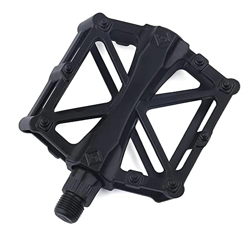 Mountain Bike Pedal : WENZI9DU Anti-slip Ultralight Aluminum Alloy Bicycle Pedals Ball Bearing Mtb Bike Pedals for Mountain Road Cycling Accessories (Color : Black)