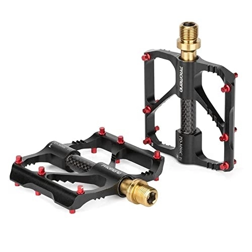 Mountain Bike Pedal : WENZI9DU Flat Bike Pedal Ultralight 3 Sealed Bearing Pedals Road Mountain Bicycle Pedals MTB Wide Platform Pedals Bicicleta Accessories (Color : PD-M86C-Ti gold)