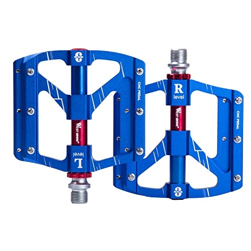 Mountain Bike Pedal : West Biking Bike Pedals Die Flying Parts Alloy Platform Lightweight Mountain Bike Pedal Cycling Sealed Bearings Pedals for BMX MTB Cycling 9 / 16 Inch (Blue-052)