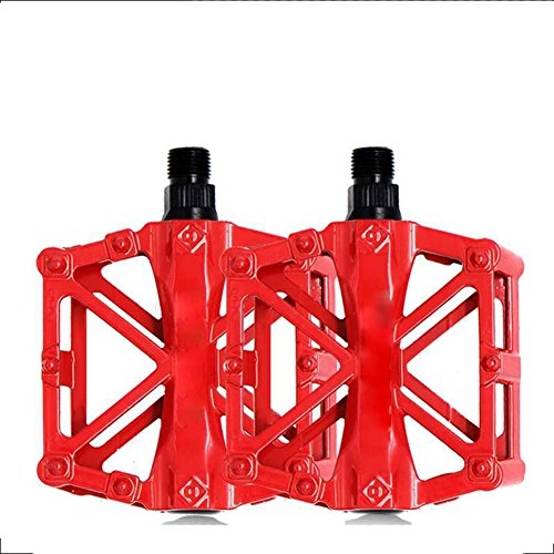 Mountain Bike Pedal : WGE Suitable For Mountain Bikes, Road Bikes, BMX, CNC Aluminum Body, Super Sealed Bearings | 9 / 16 Inch Bicycle Pedals, Red