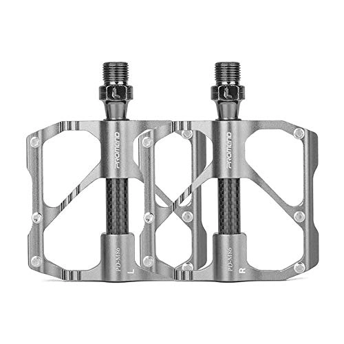 Mountain Bike Pedal : WHCL 3 Bearings Bicycle Pedal, Quick Release Road Bicycle Pedal, Ultralight Mountain Bike Pedals, Carbon Fiber MTB Pedal, Silver, Road