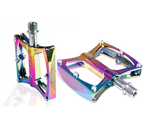 Mountain Bike Pedal : wi8 Mountain Bike Pedals, MTB Road Bicycle Pedals Ultra Lightweight Aluminium Alloy, Colorful CNC Machined 9 / 16" Sealed Bearing Cycling Pedal for BMX / MTB Outdoor Riding