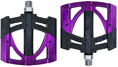 Mountain Bike Pedal : wide pedals Bicycle pedals mountain bike|Non-Slip Trekking Aluminum Pedals with 3 Sealed Bearings|For All Types Of Bicycles ( Color : Purple )