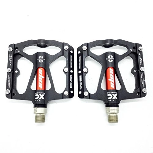 Mountain Bike Pedal : Willyn 3 Bearings Lightweight MTB CNC Mountain Cycling Bike Pedals JT32&33 (black with red)