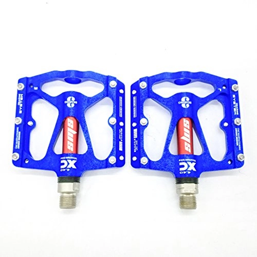 Mountain Bike Pedal : Willyn 3 Bearings Lightweight MTB CNC Mountain Cycling Bike Pedals JT32&33 (blue with red)