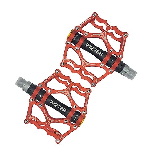Mountain Bike Pedal : Willyn Evetin 9 / 16 Inch Mountain Bike Road Bike Pedals, Ultralight Aluminium Alloy Platform MTB Pedals, Non-Slip Trekking Pedals, Bicycle Pedals 40 (Red with Black)