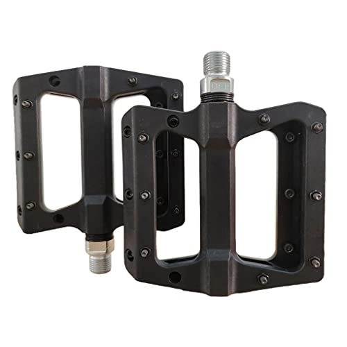 Mountain Bike Pedal : wisoolkic Pack of 2 Pedals Nylon Non- Mountain Bike Pedal Sealed Cycling Biking Riding Foot Platform Cleat, Black