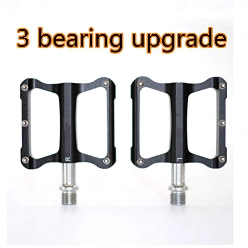 Mountain Bike Pedal : WJH9 3 Bearings Light Road Bike Pedal, Aluminum Alloy Bicycle Mountain And Road Bike Pedals Ultra-Light Durable CNC / 258 g / pair / Non Slip Durable, Lightweight, Black(3bearing)