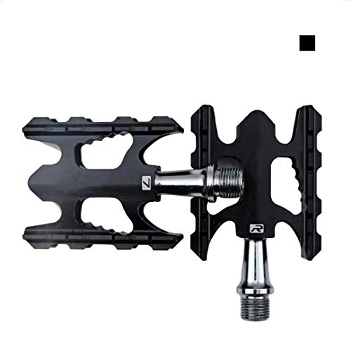 Mountain Bike Pedal : WJH9 Bicycle Pedal, Ultra-Light And Durable CNC Non-Slip And Durable Ultra-Light Mountain Bike Flat Shoes Pedal 3 Bearing 9 / 16 MTB Pedals DU Bearing Hybrid Pedal, Black