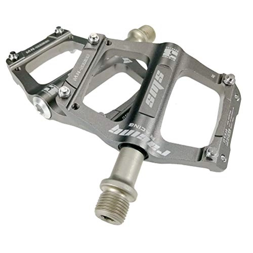 Mountain Bike Pedal : WMM Bike Pedal Alloy Bearing 9 / 16 Mountain Pedals High-Strength Non-Slip Surface for Road Bicycle BMX MTB (Color : Silver)