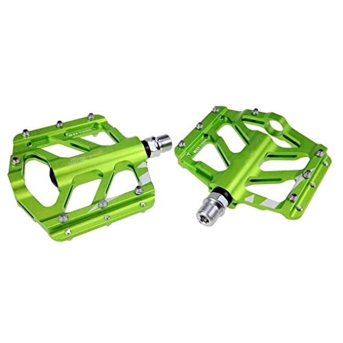 Mountain Bike Pedal : WMMDM Bicycle Aluminum BMX MTB Flat-Platform Pedals 9 / 16 inch Bike Pedals For Mountain And Road (Color : Green)