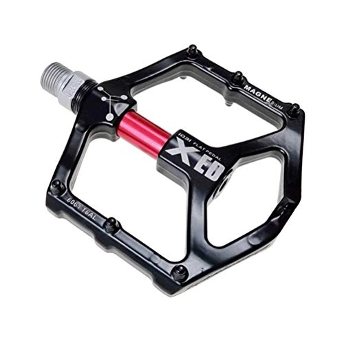 Mountain Bike Pedal : WMMDM Mountain MTB BMX Bike non-slip Pedals Bicycle Bearing Alloy Flat-Platform Pedals 9 / 16 inch (Color : Red)