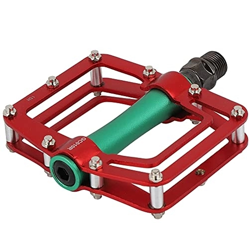 Mountain Bike Pedal : WNUV Mountain Bike Pedals, Bicycle Pedals Anodized Anti Oxidation 18 Cleats Increase Grip for Bike(Red Green)