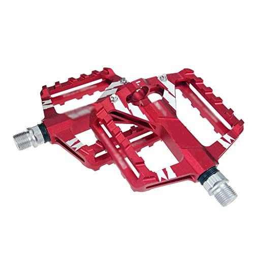 Mountain Bike Pedal : WOLJW Bike Cycling Pedals Lightweight Aluminum Alloy Mountain Bike, Road Bike, Fixed Gear Bicycle Sealed Bearing Pedals 9 / 16 '', Red