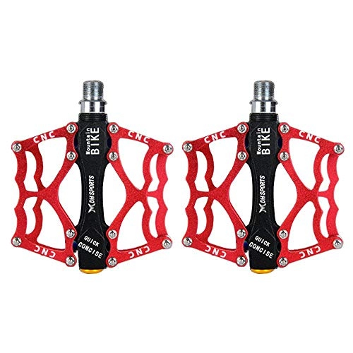 Mountain Bike Pedal : Womdee Lightweight Mountain Bike Pedals, Durable And Non-Slip 9 / 16 Inch Bicycle Platform Flat Pedals For Mountain Cycling Road Bicycles, Red