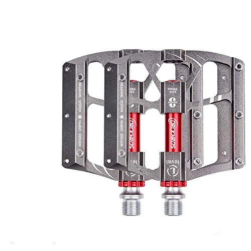 Mountain Bike Pedal : WOXING Bicycle Pedals, MTB Aluminum Alloy Bike Pedals, Anti Skid Sealed Bearing Axle Shaft Diameter 9 16 Inches, 10 Non-slip Pins VTT Aluminum Alloy-A 105 * 96 * 14mm