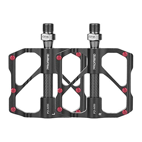 Mountain Bike Pedal : WOXING MTB Aluminum Alloy Bicycle Pedals, Road Shaft Diameter 9 16 Inches Bike Pedals, BMX Outdoor Bicycles, Cleats-Mountain black 114 * 84 * 94mm