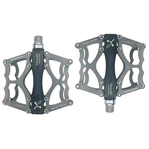 Mountain Bike Pedal : WSBBQ Bike Bicycle Pedals, Light Aluminum Alloy Casting Body, 2DU Sealed Bearing Pedal for 9 / 16 MTB BMX Road Mountain Bike Cycle, Silver