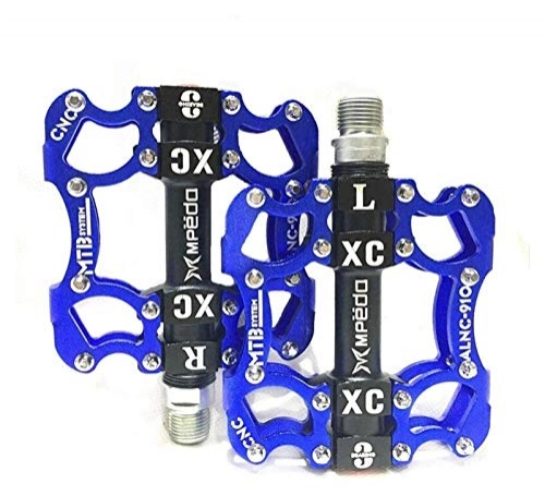 Mountain Bike Pedal : WSGYX Bike Pedals MTB BMX Sealed 3 Bearing Cleats Pegs Bicycle Pedal Aluminum Alloy Road Mountain Cycle Anti-slip Cycling Accessories Bike Pedals (Color : Blue)