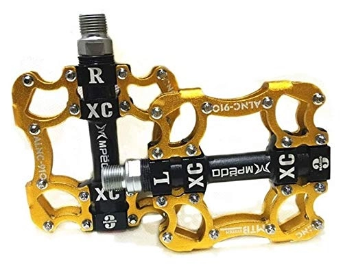Mountain Bike Pedal : WSGYX Bike Pedals MTB BMX Sealed 3 Bearing Cleats Pegs Bicycle Pedal Aluminum Alloy Road Mountain Cycle Anti-slip Cycling Accessories Bike Pedals (Color : Yellow)