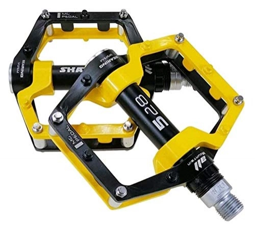 Mountain Bike Pedal : WSGYX Bike Pedals MTB Sealed Bearing Bicycle Magnesium Alloy Road Mountain Cleats Ultralight Bicycle Pedal Parts Bike Pedals (Color : Yellow)