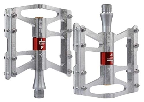 Mountain Bike Pedal : WSGYX Mountain Bike Bicycle Pedals Cycling Ultralight Aluminium Alloy 4 Bearings MTB Pedals Bicicleta Bike Pedals Bike Pedals (Color : Silver)