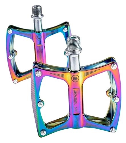 Mountain Bike Pedal : WSGYX Rainbow MTB Bike Pedal Ultralight Aluminum Alloy Anti-Slip Platform Bearing Colorful Pedals for BMX Mountain Bike Accessories Bike Pedals (Color : Rainbow)
