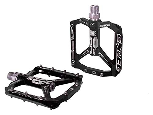 Mountain Bike Pedal : WSGYX Ultralight Bicycle Pedal All Mtb Mountain Bike Pedal Material Bearing Aluminum Pedals Bike Pedals (Color : Black)