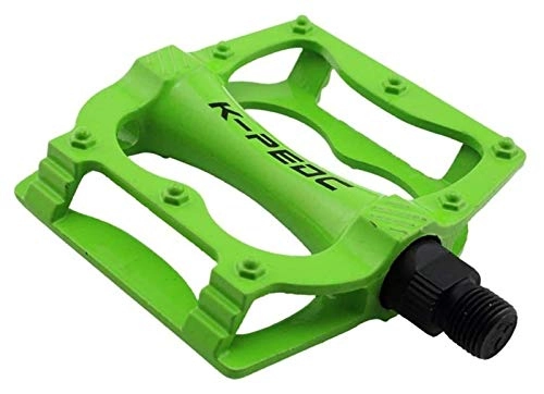 Mountain Bike Pedal : WSGYX Utralight Sealed Bearing Bike Pedals CNC Aluminum Alloy Anti-skid Cycling Bicycle Pedal MTB Road Mountain Bike Parts Accessories Bike Pedals (Color : Green)