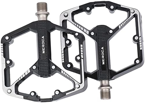 Mountain Bike Pedal : WTfbeusd Mountain Bike Pedals, Aluminum Alloy Bicycle Platform Flat Pedals, 9 / 16" Cycling Sealed Bearing Pedals, for MTB Road Bike (Colour Name : Black)