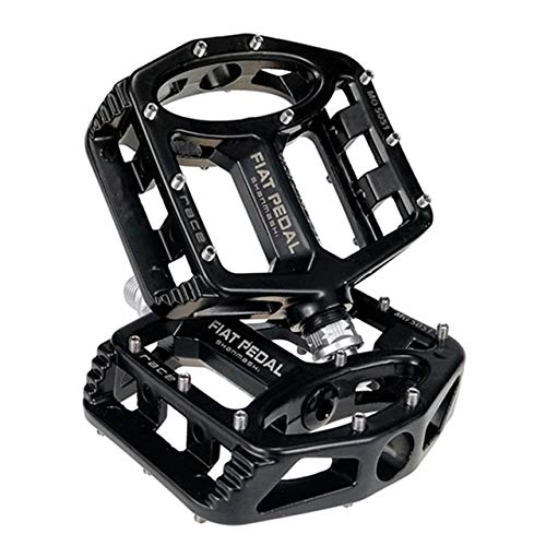 Mountain Bike Pedal : WULIHONG-pedalCycling Bike Pedals Flat Bicycle Pedals Racing Anti-slip Lightweight Magnesium Alloy Mtb Road Bike Peda Black
