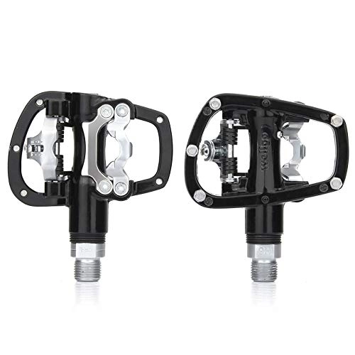Mountain Bike Pedal : WULIHONG-pedalMtb Mountain Road Bike Clipless Pedals With Cleats Spd Compatible Bicycle Aluminum Alloy Self-locking Pedal black