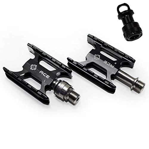 Mountain Bike Pedal : WULIHONG-pedalTitanium Axles Bearing Bike Bicycle Pedal For Brompton Bike Left Quick Release Cnc Lightweight Pedals Pedals Mounting Black Set