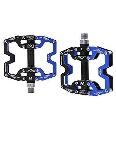 Mountain Bike Pedal : WXX Super Light Bicycle Pedals Aluminum Alloy Sealed 3Bearings Bicycle Pedals Non-Slip / Waterproof Mountain Bike Pedals Diameter 9 / 16 Inches, black blue