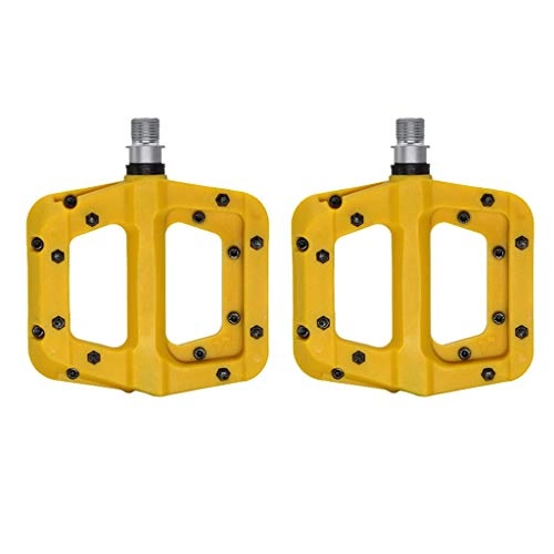 Mountain Bike Pedal : WY For MTB Bike Pedals - 9 / 16 Road Mountain Bike Pedals, High Strength Non-Slip Bicycle Pedals ZYFGF-TB (Color : Yellow)