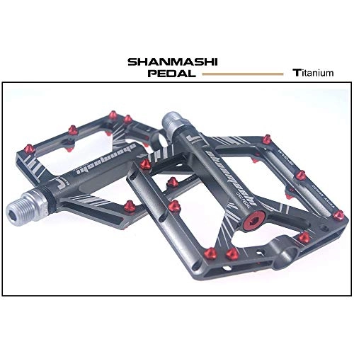 Mountain Bike Pedal : WyaengHai Bicycle pedal Mountain Bike Pedal 1 Pair Of Aluminum Alloy Non-slip Durable Pedal Surface Road 6 Colors Off-road bicycle pedal (Color : Titanium)