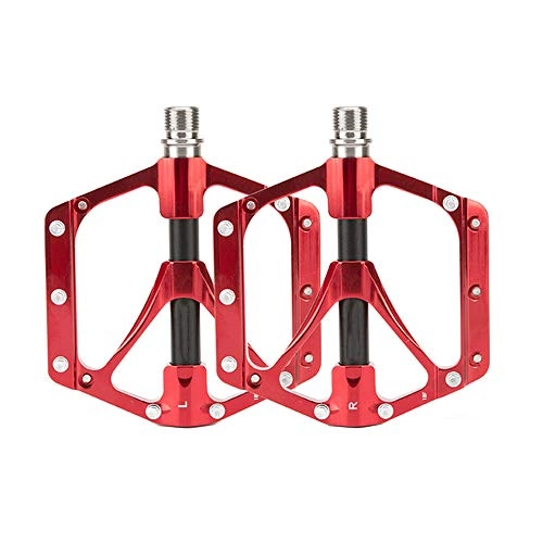 Mountain Bike Pedal : XBXB Bike Bicycle Pedals, Aluminum Alloy Antiskid Durable Body Super Light Stable Plat Sealed Bearings Bicycle Peddles Mountain Bike Pedals-Red